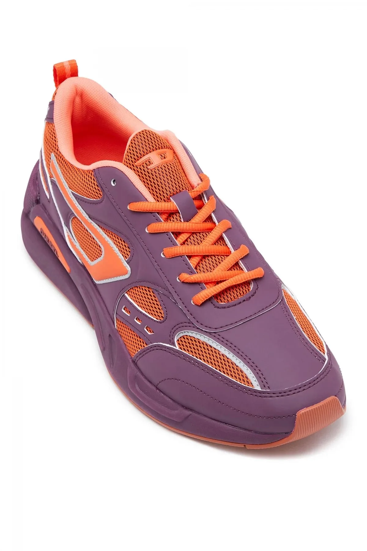 Orange and Purple S-Serendipity Sport-Mesh sneakers with reflective D patch