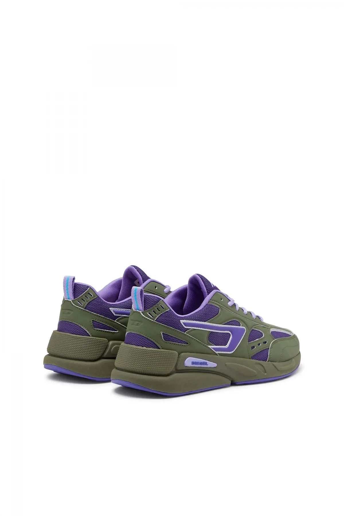 Green and Violet S-Serendipity Sport-Mesh sneakers with reflective D patch