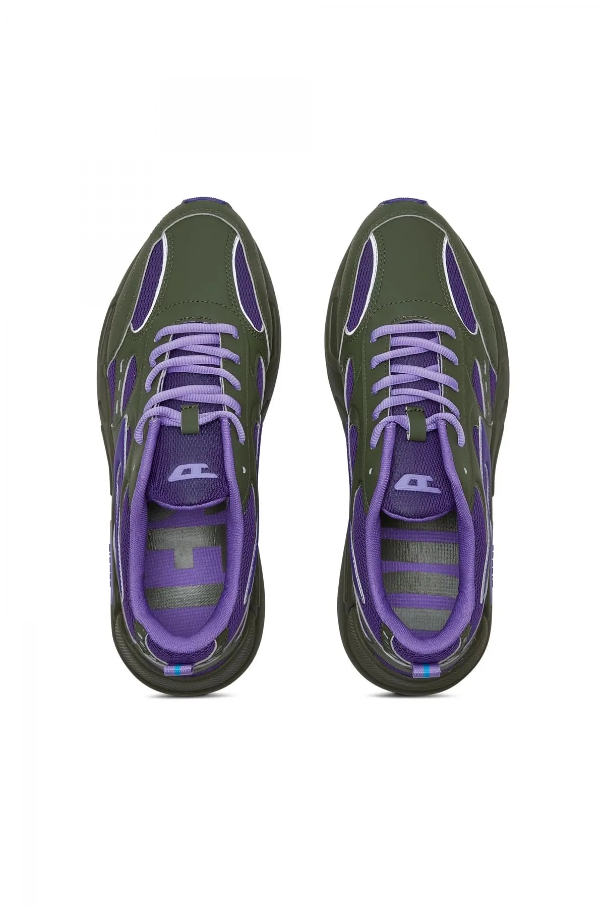 Green and Violet S-Serendipity Sport-Mesh sneakers with reflective D patch