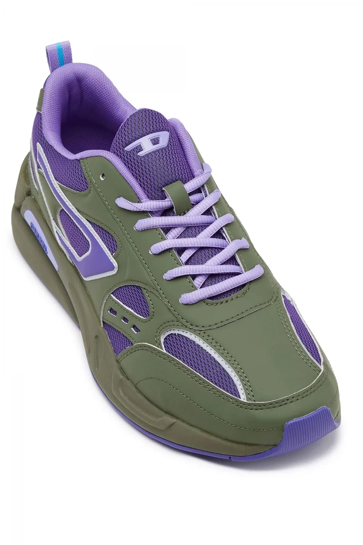 Green and Violet S-Serendipity Sport-Mesh sneakers with reflective D patch