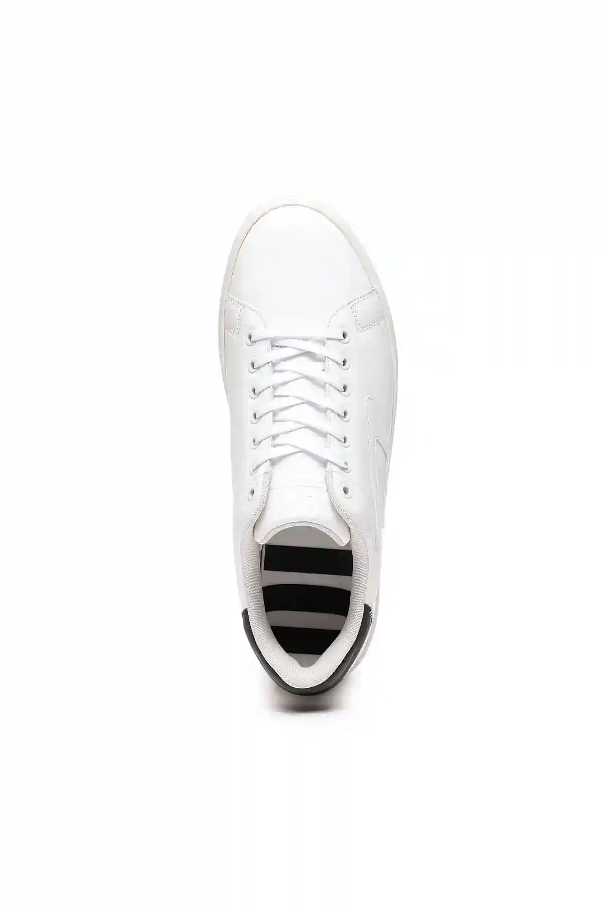 White and Black S-Athene Low-Low-top leather sneakers with D patch