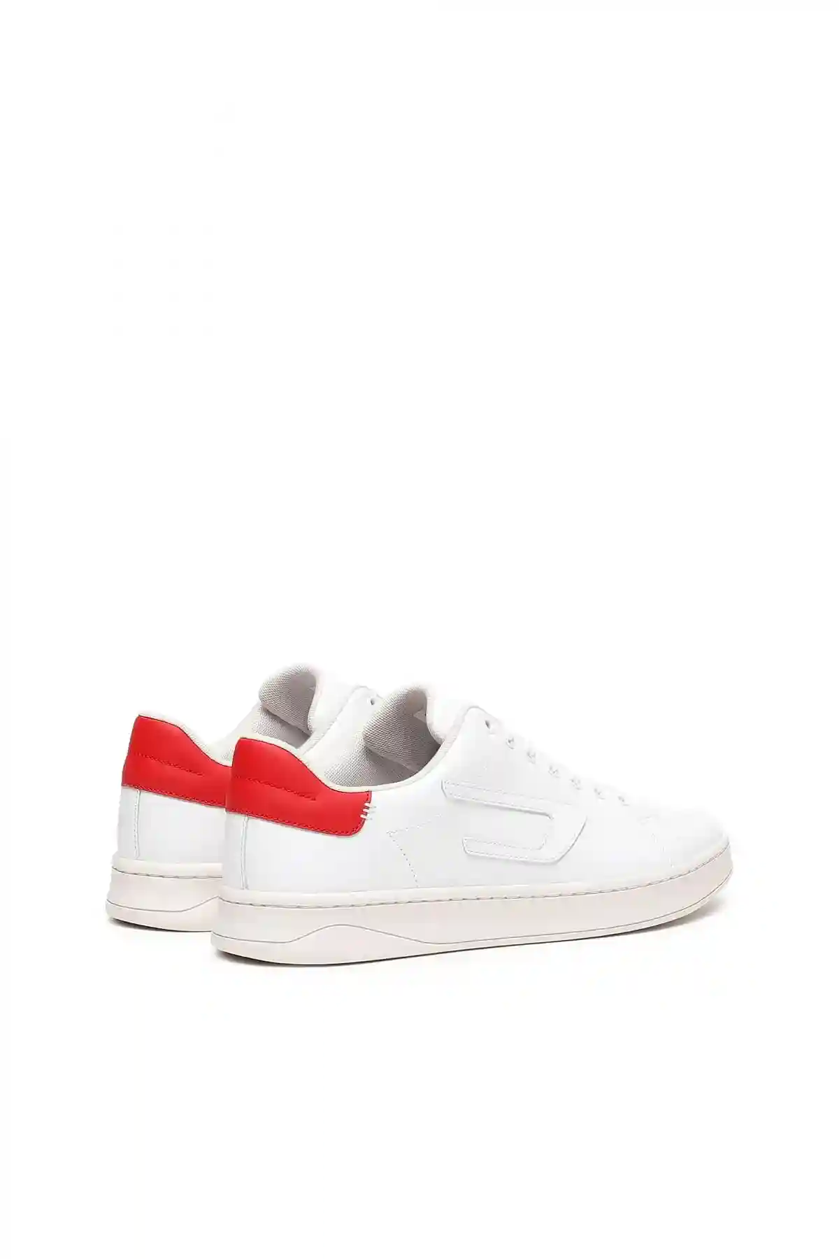 White and Red S-Athene Low-Low-top leather sneakers with D patch