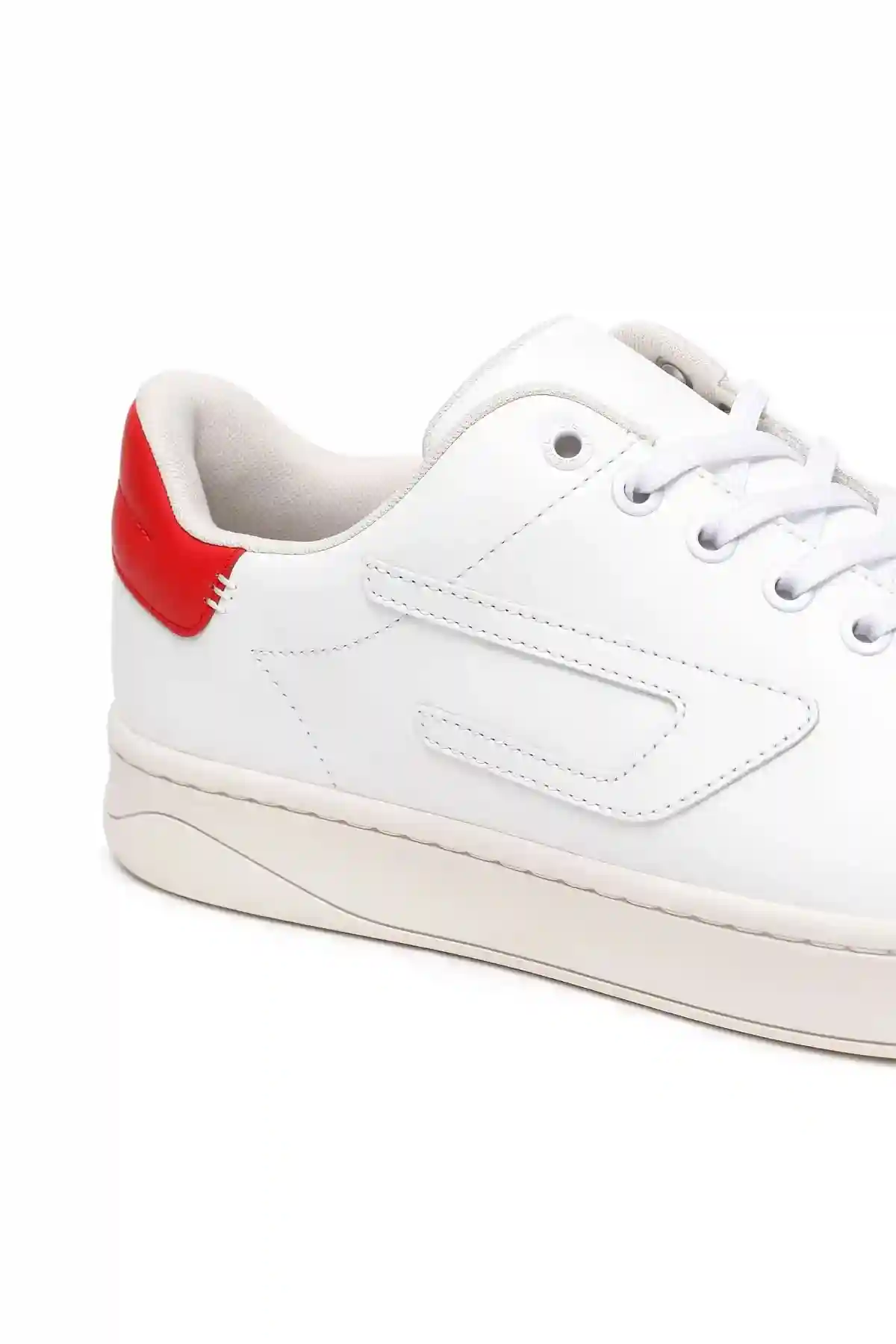 White and Red S-Athene Low-Low-top leather sneakers with D patch