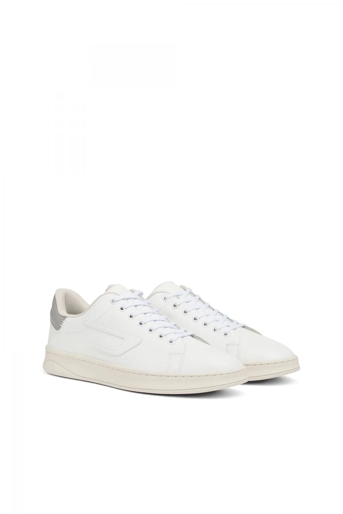 Grey S-Athene Low-Low-top leather sneakers with D patch