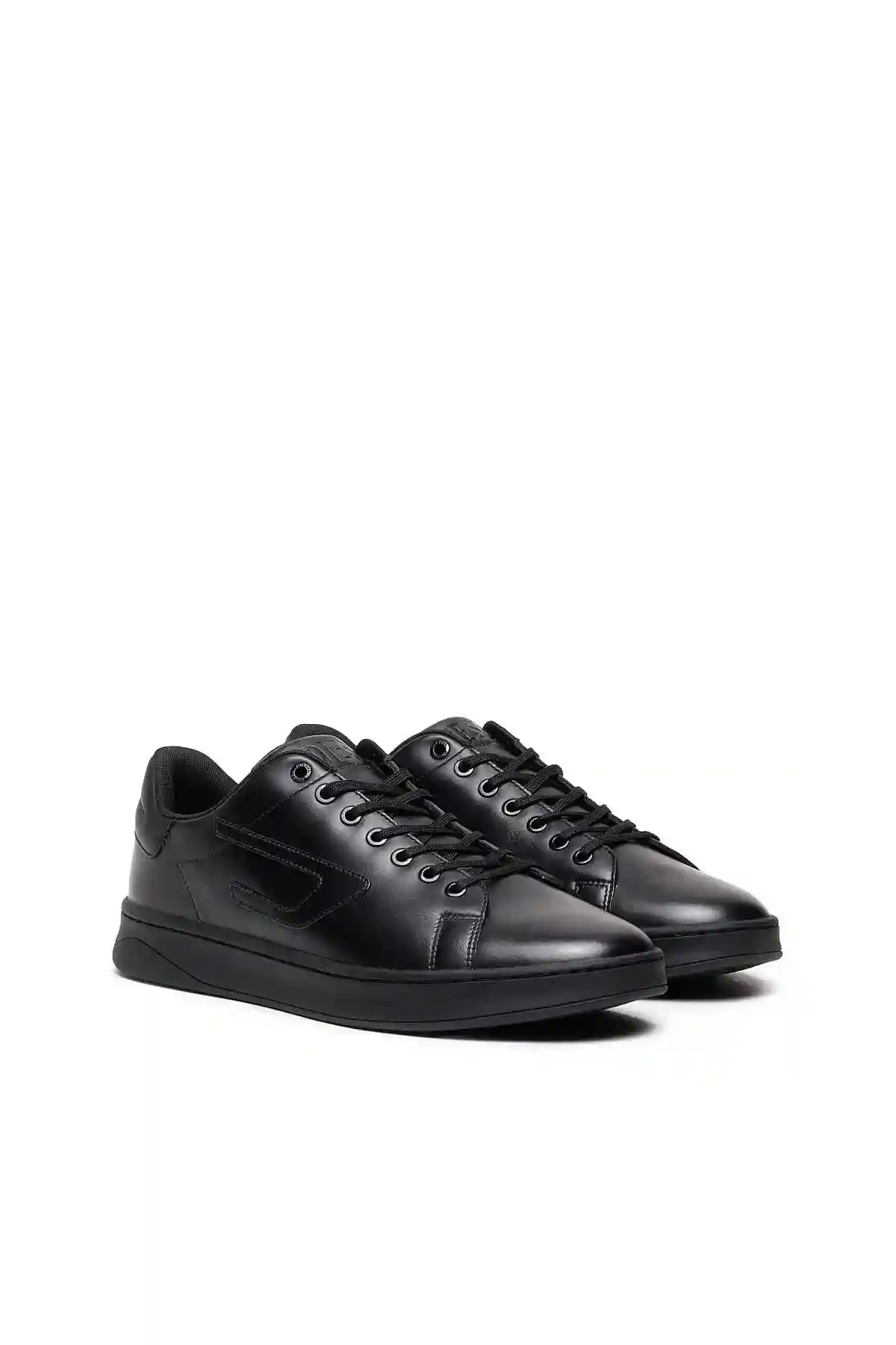 Black S-Athene Low-Low-top leather sneakers with D patch