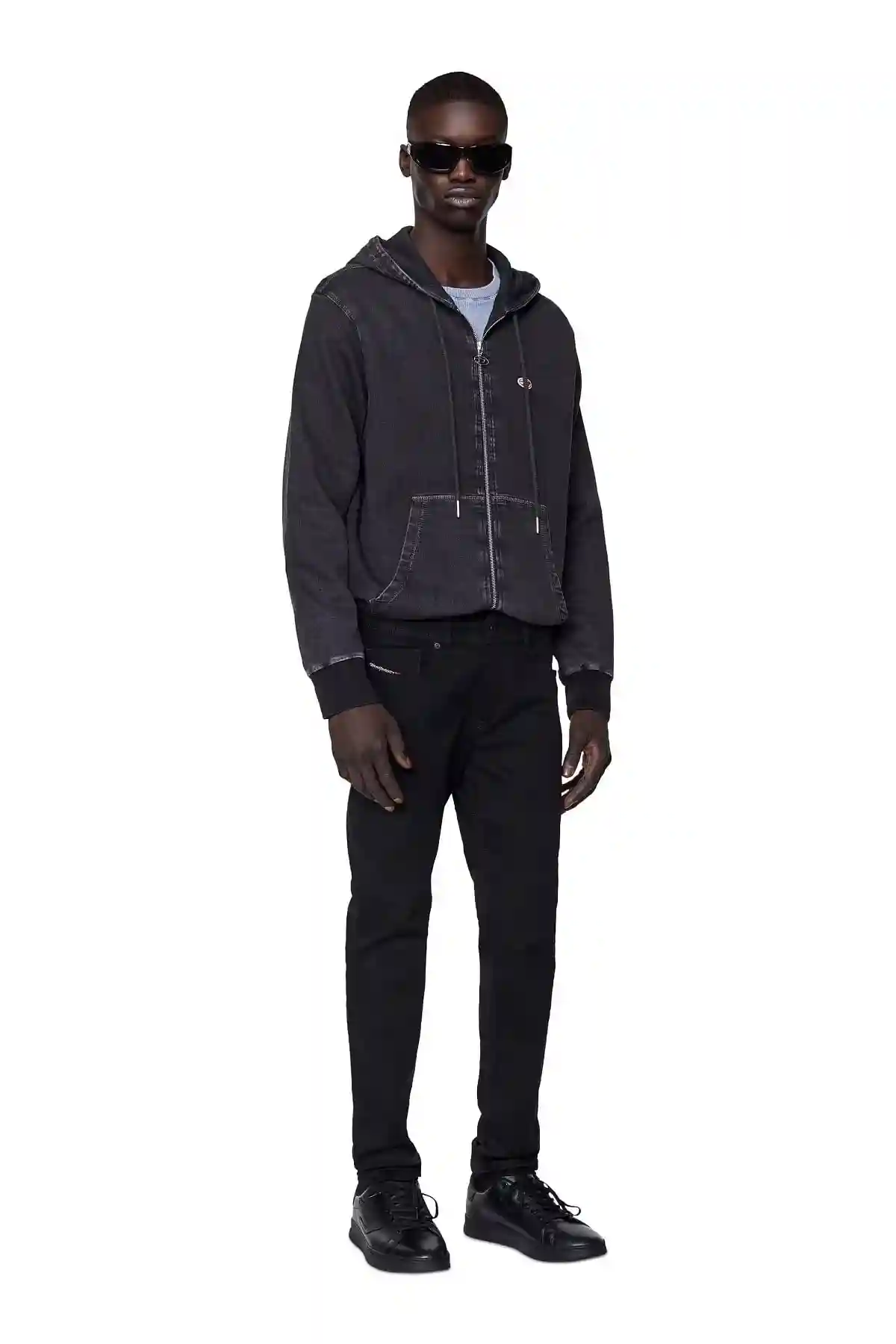 Black S-Athene Low-Low-top leather sneakers with D patch