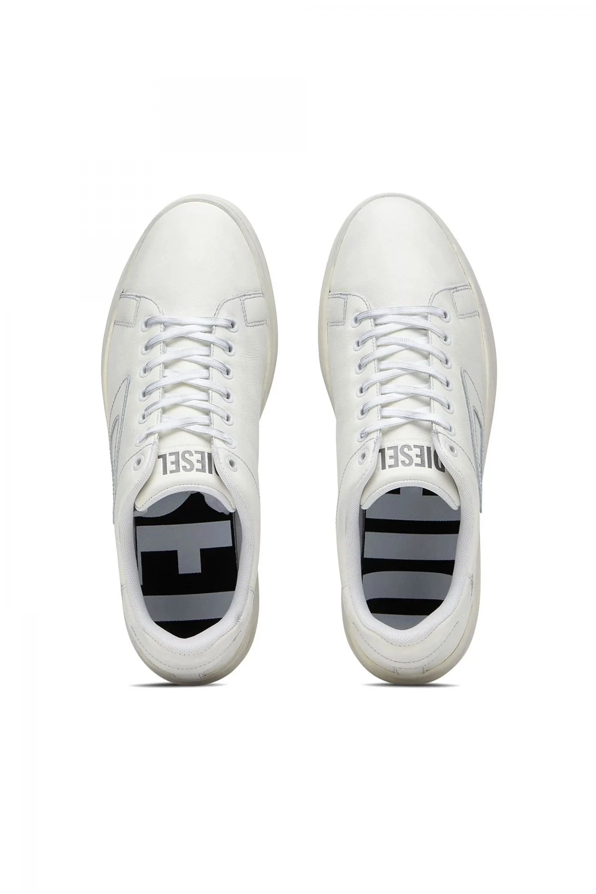White and Grey S-Athene Low-Sneakers with colour dust treatment