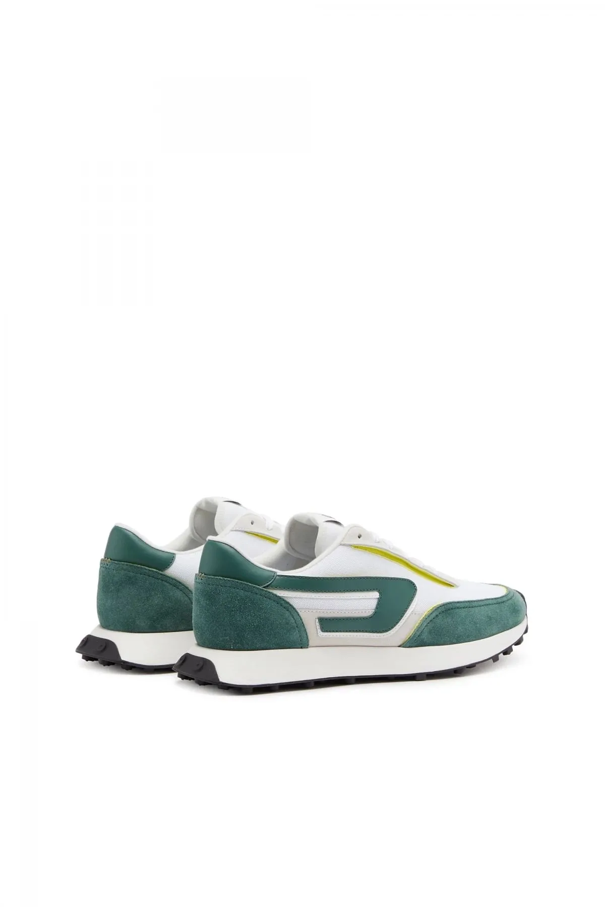 White and Green S-Racer Lc-Mesh sneakers with D logo