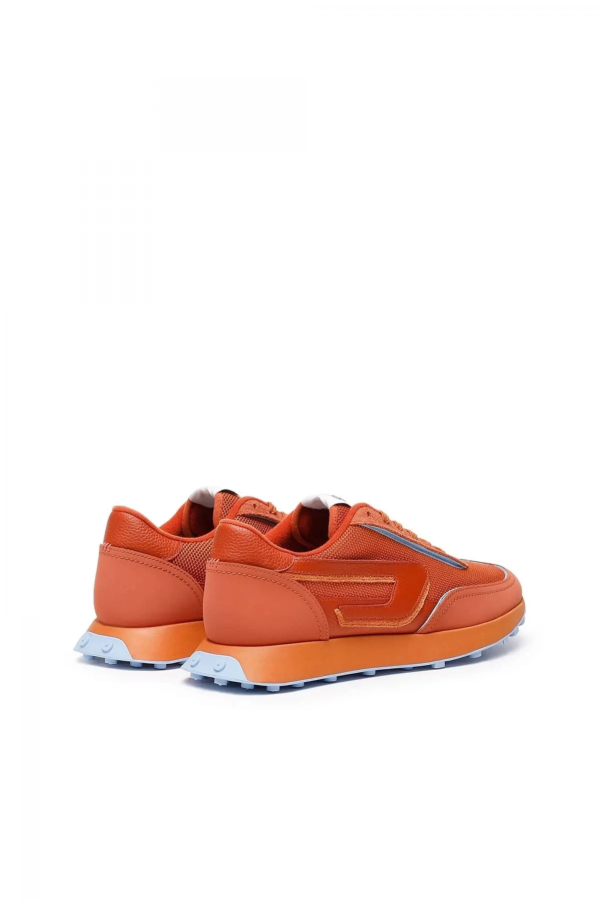 Orange S-Racer Lc-Sneakers in mesh suede and leather