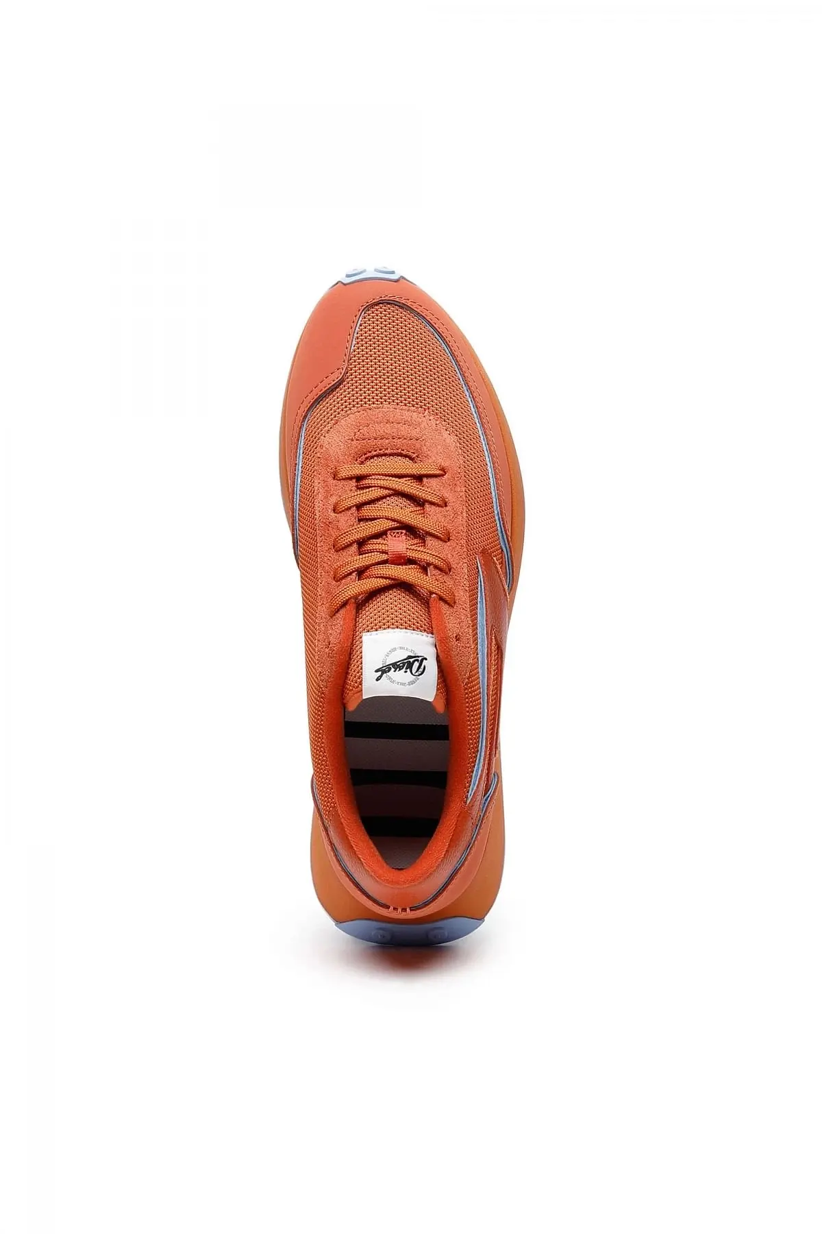 Orange S-Racer Lc-Sneakers in mesh suede and leather
