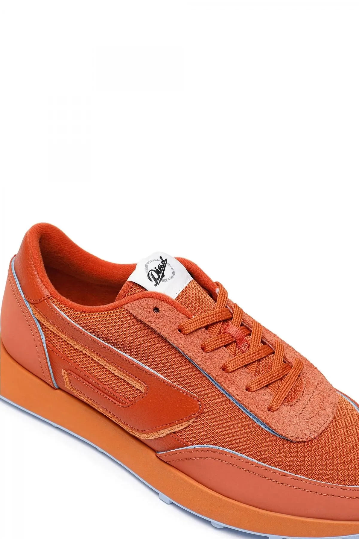 Orange S-Racer Lc-Sneakers in mesh suede and leather