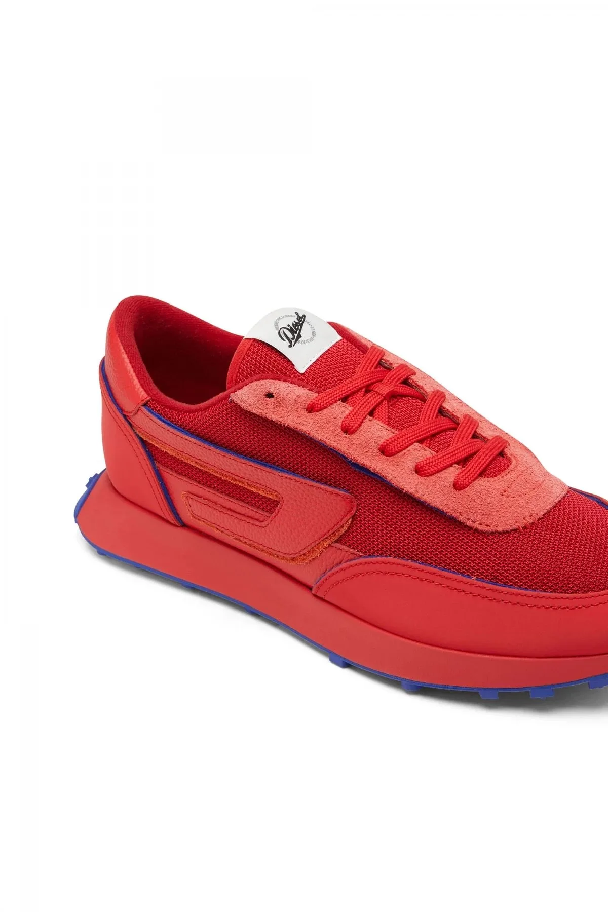 Red S-Racer Lc-Sneakers in mesh suede and leather