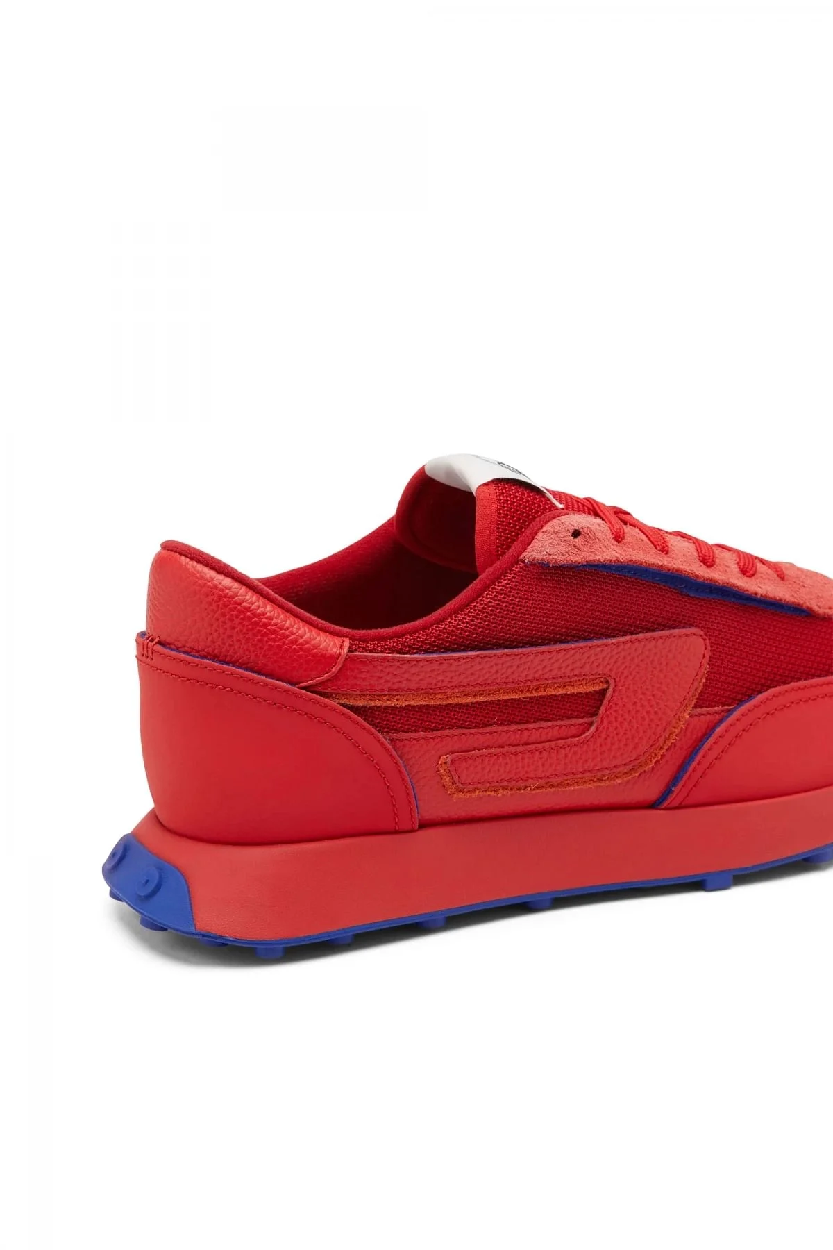 Red S-Racer Lc-Sneakers in mesh suede and leather