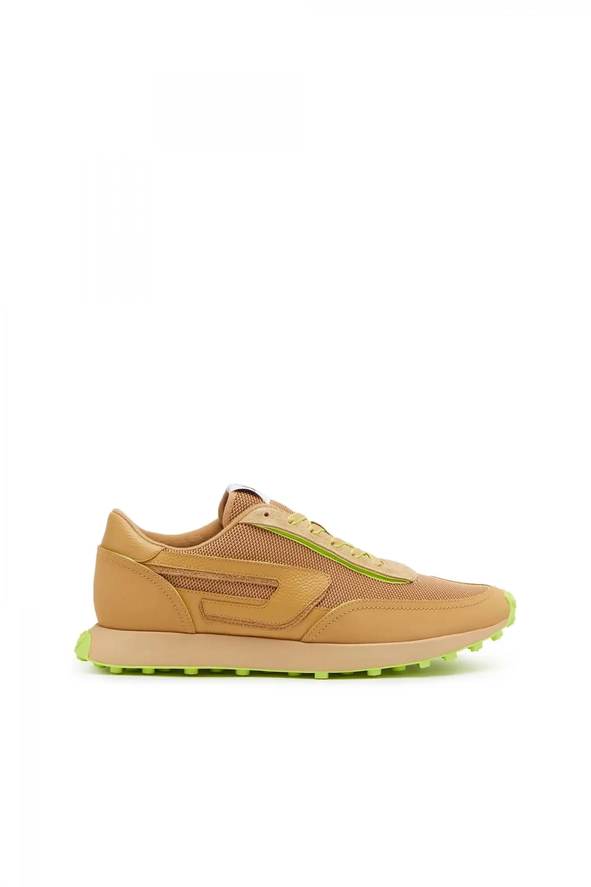 Yellow S-Racer Lc-Sneakers in mesh suede and leather