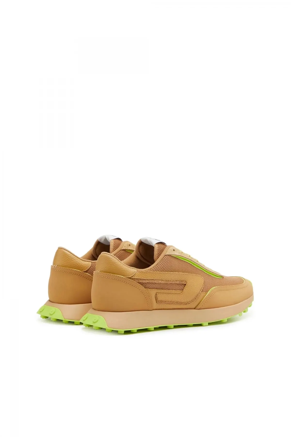 Yellow S-Racer Lc-Sneakers in mesh suede and leather