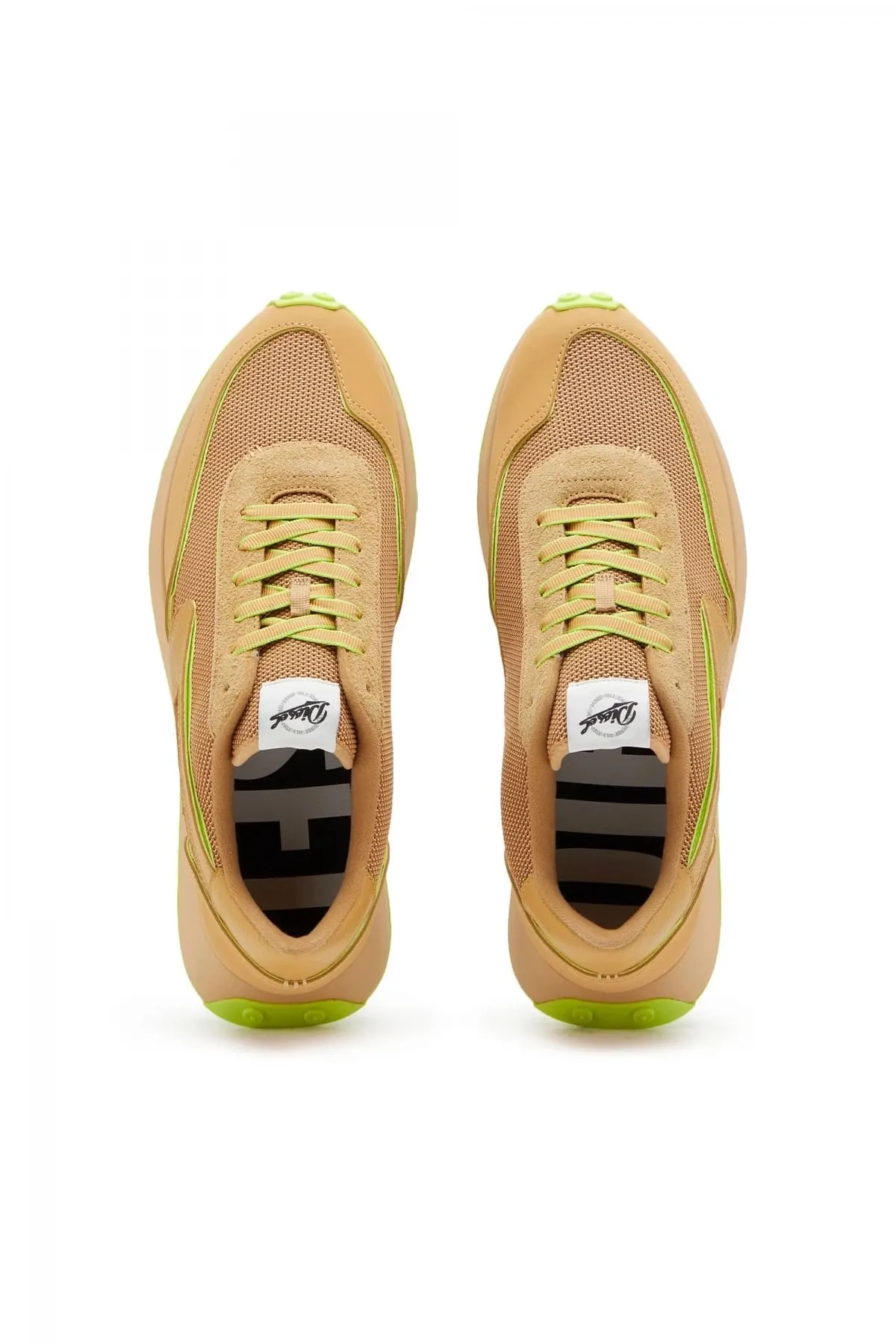 Yellow S-Racer Lc-Sneakers in mesh suede and leather