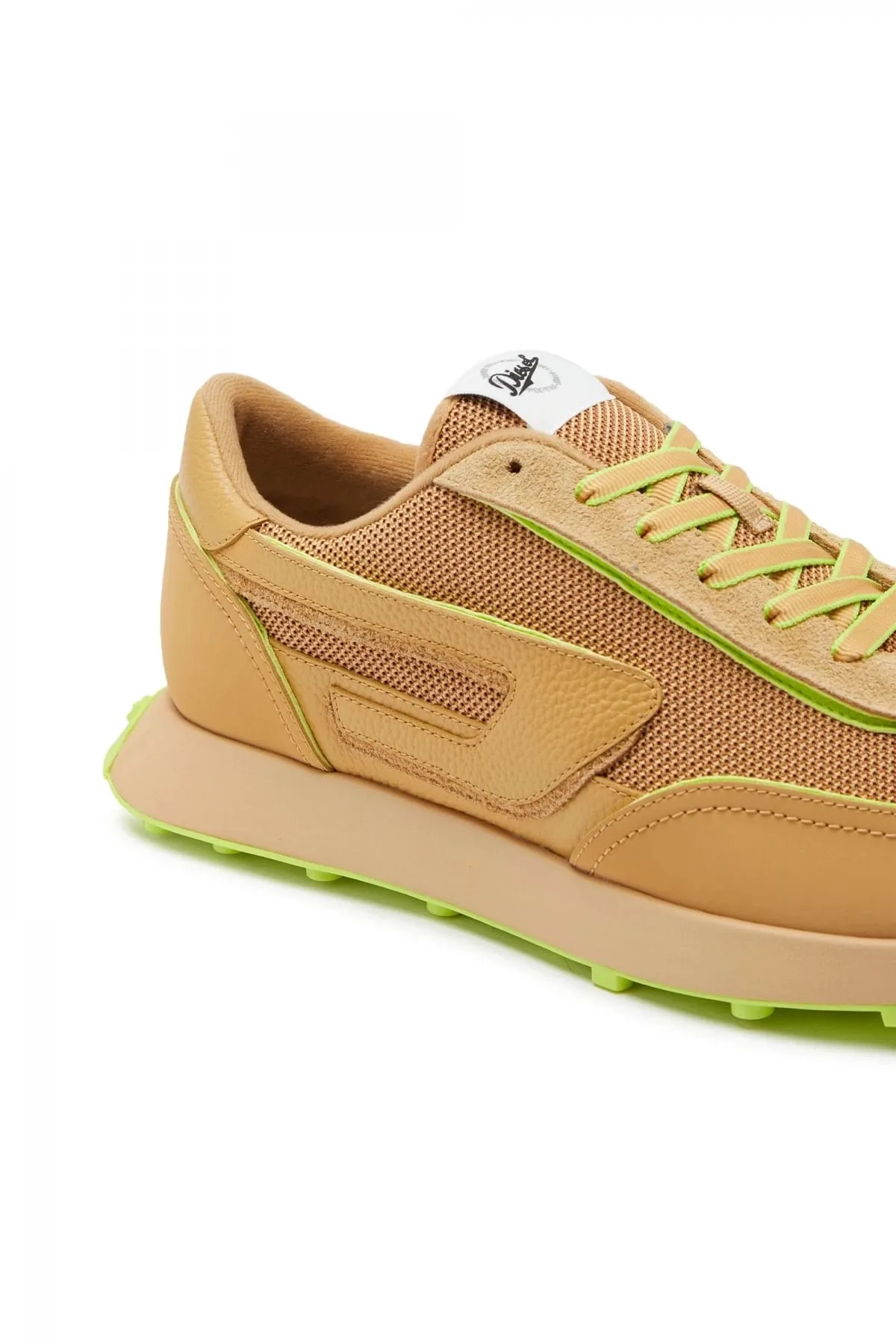 Yellow S-Racer Lc-Sneakers in mesh suede and leather
