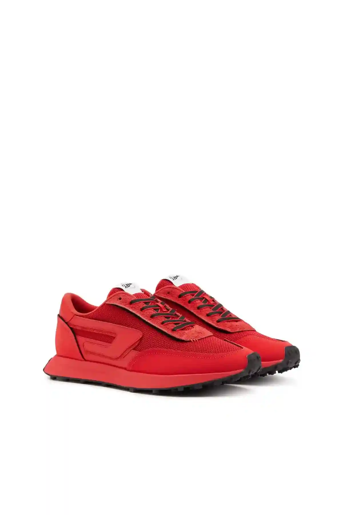 Red S-Racer Lc-Sneakers in mesh suede and leather