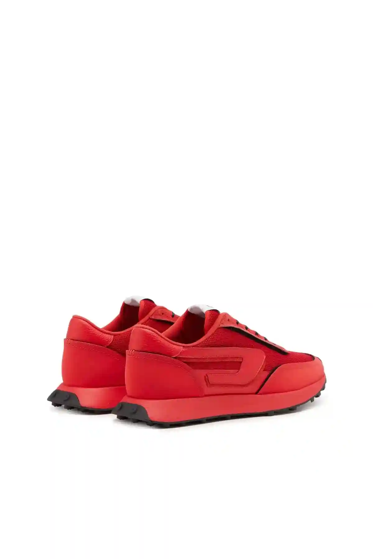 Red S-Racer Lc-Sneakers in mesh suede and leather