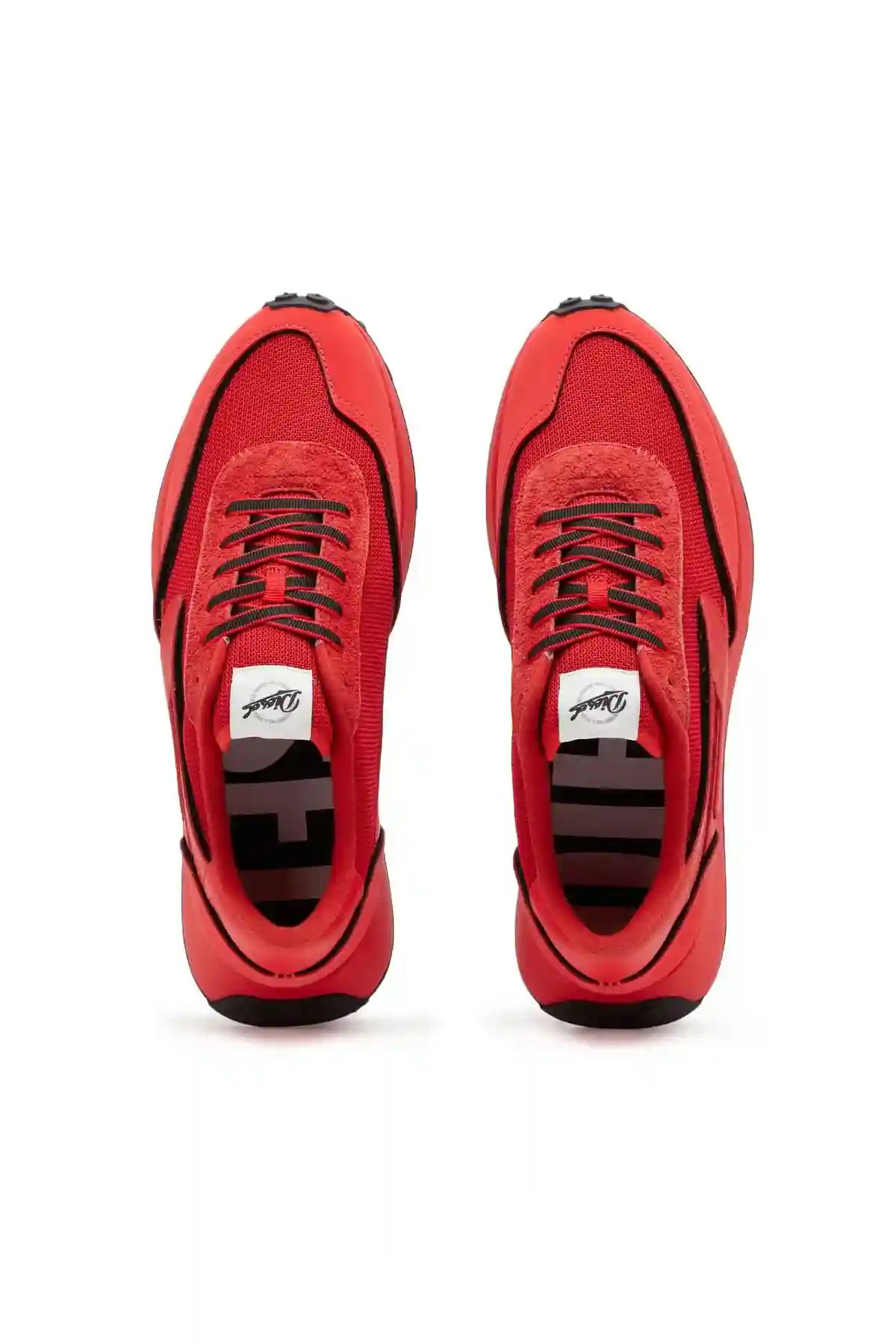 Red S-Racer Lc-Sneakers in mesh suede and leather