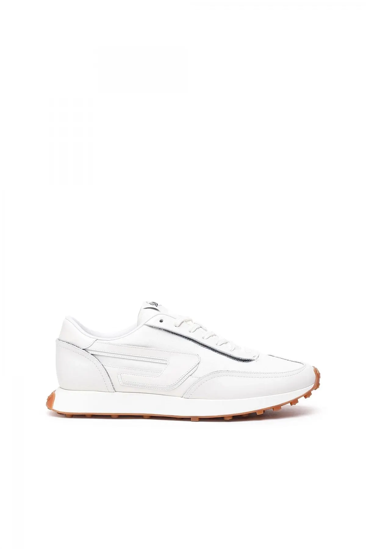 White S-Racer Lc-Sneakers in leather nylon and denim