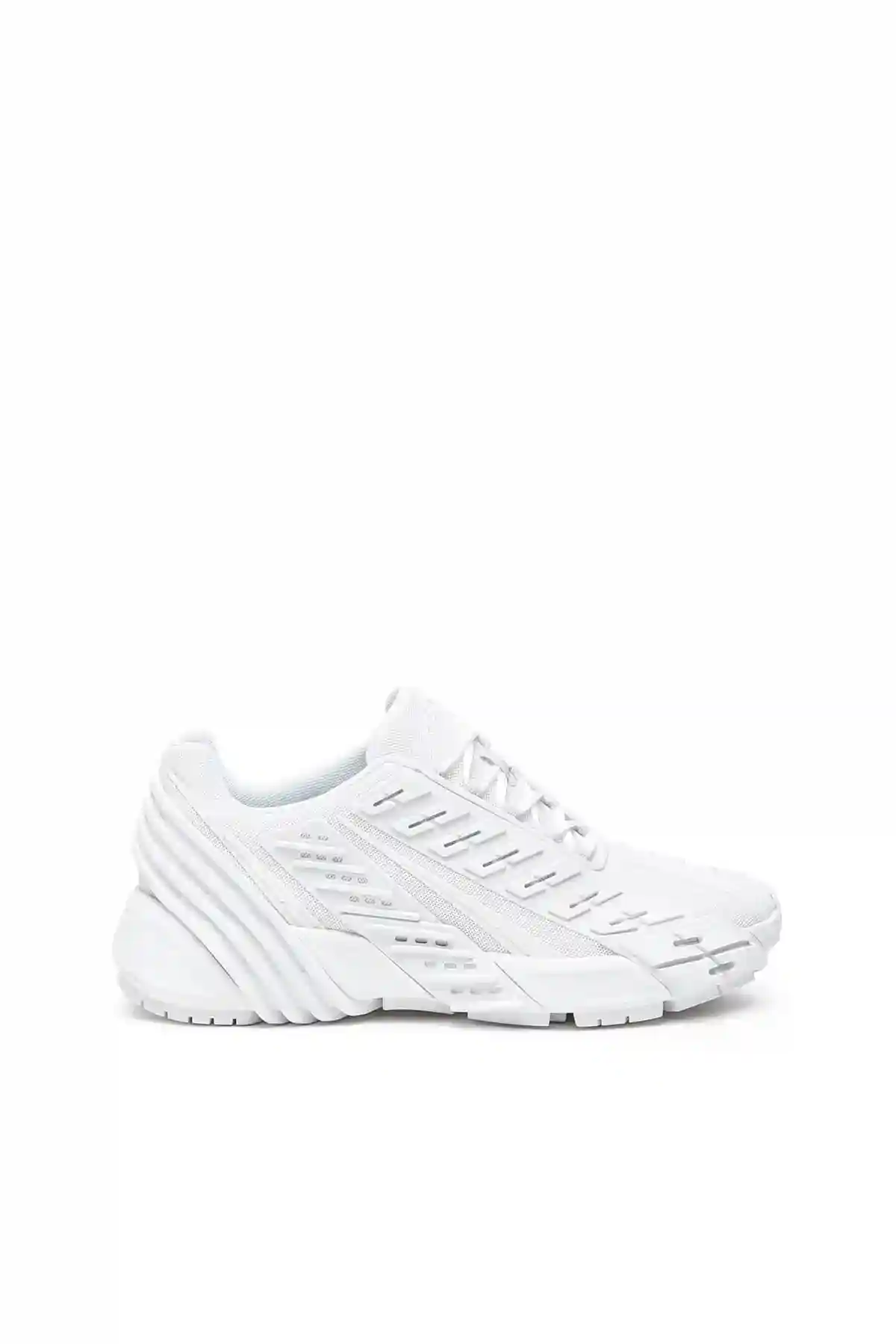 White S-Prototype Low-Sneakers in mesh and rubber