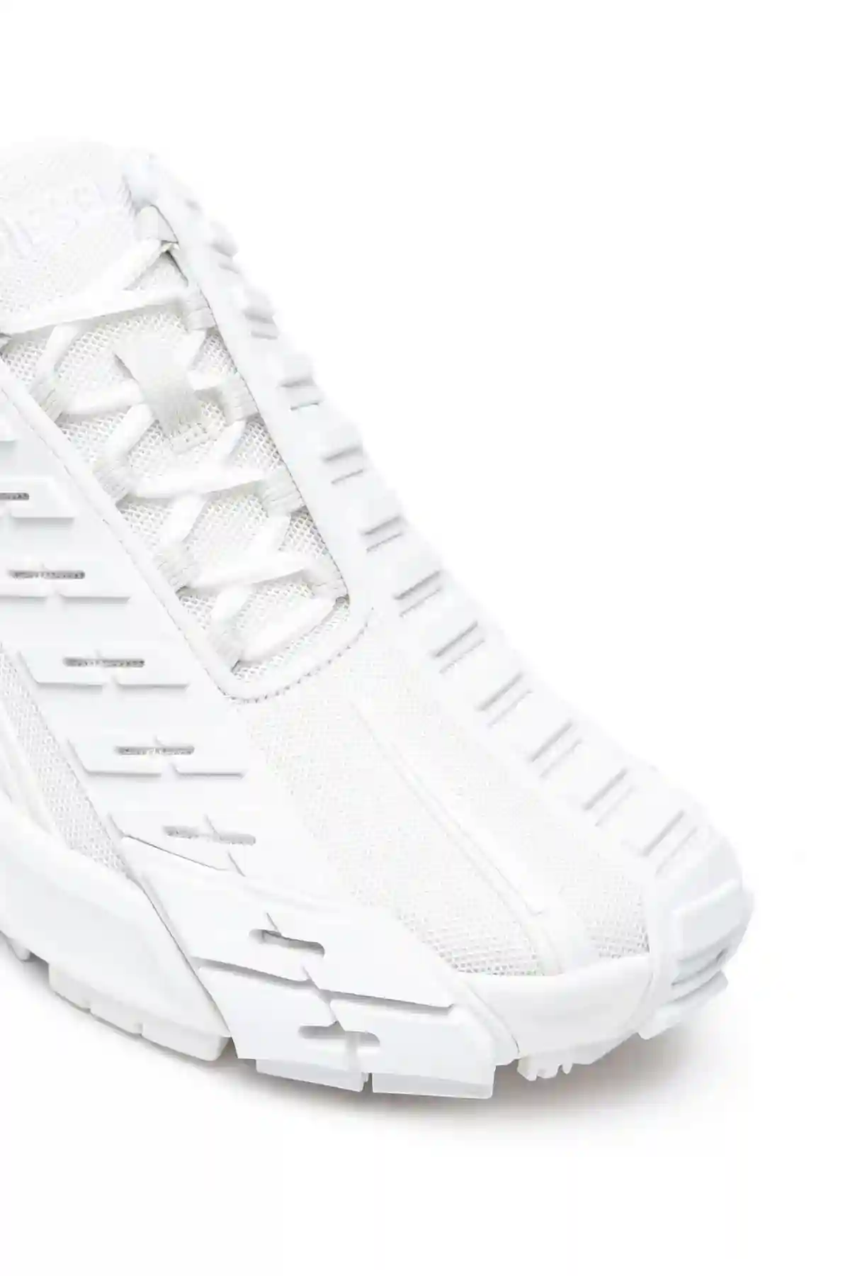 White S-Prototype Low-Sneakers in mesh and rubber