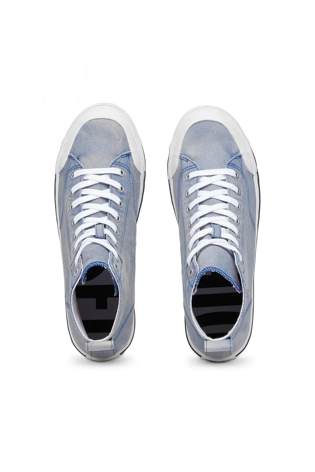 Blue High-top sneakers in treated denim