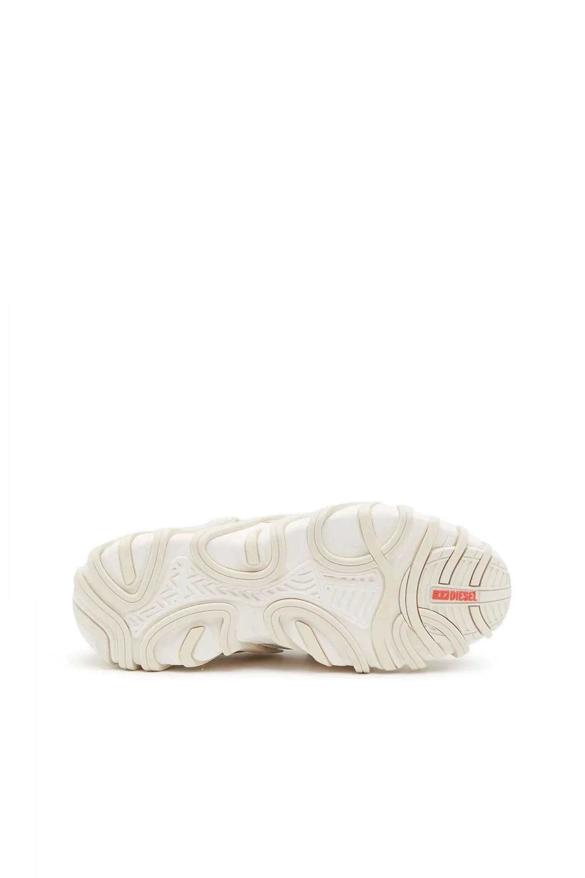 White and Orange S-Prototype-CR-Caged sneakers in mesh and leather