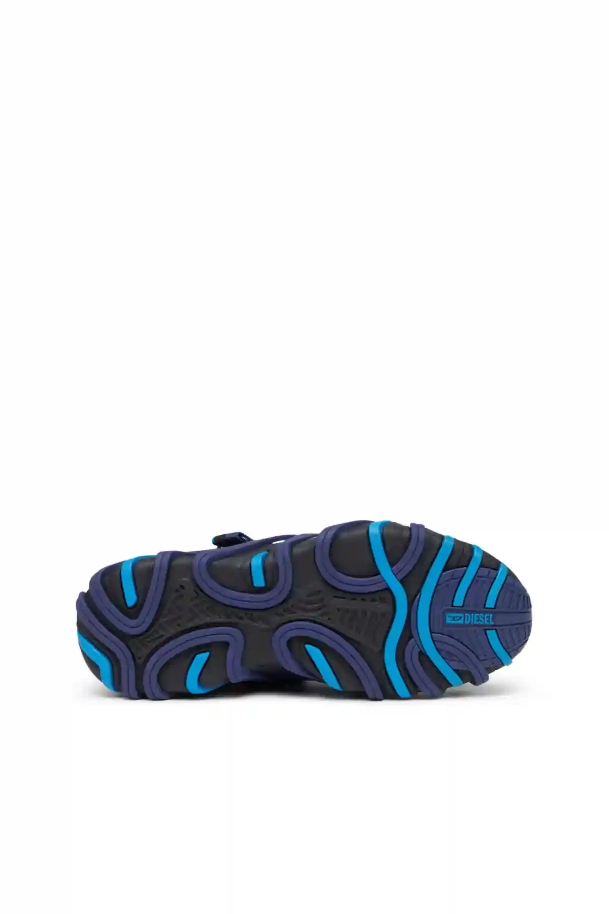 Blue S-Prototype-CR-Caged sneakers in mesh and leather