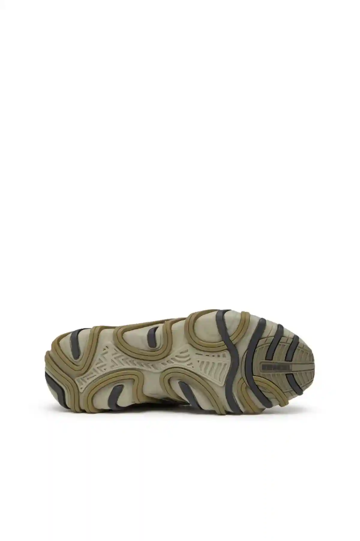 Green S-Prototype-CR-Caged sneakers in distressed canvas