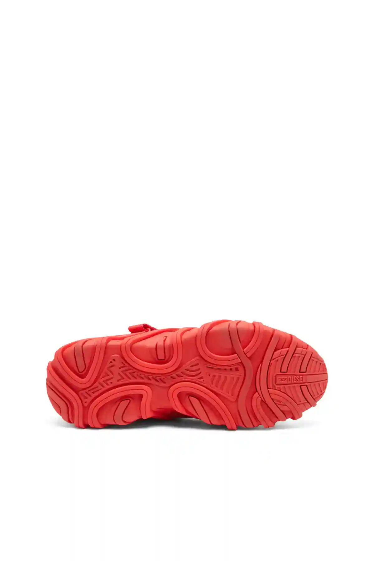 Red S-Prototype-CR-Caged sneakers in mesh and leather