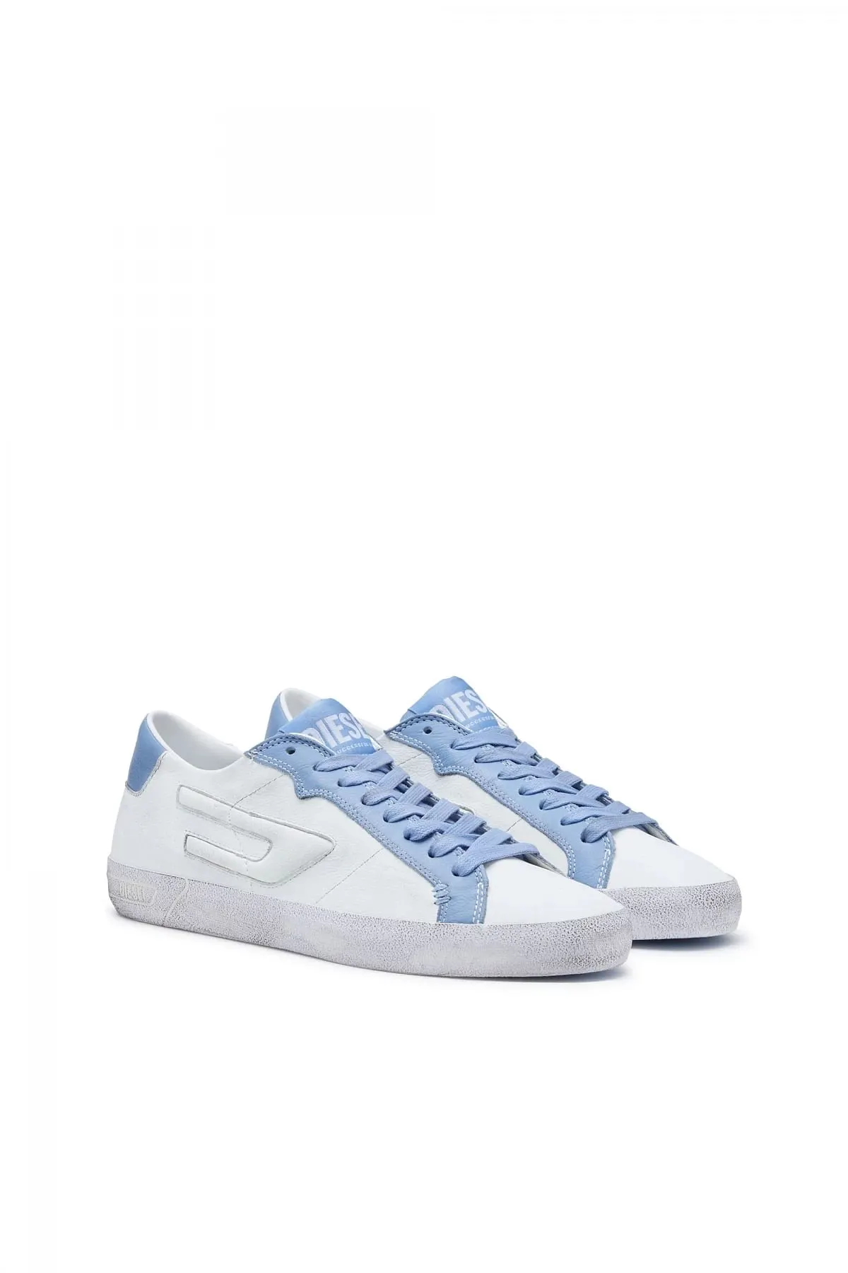 Blue and White S-Leroji Low X-Low-top sneakers with contrast eyestay