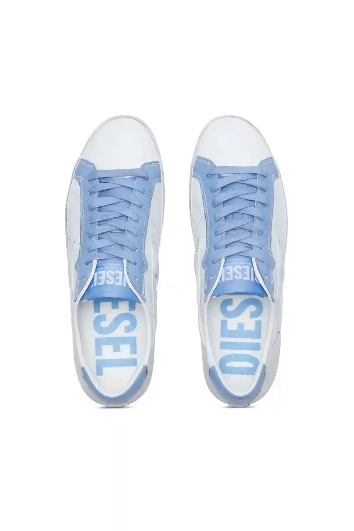 Blue and White S-Leroji Low X-Low-top sneakers with contrast eyestay