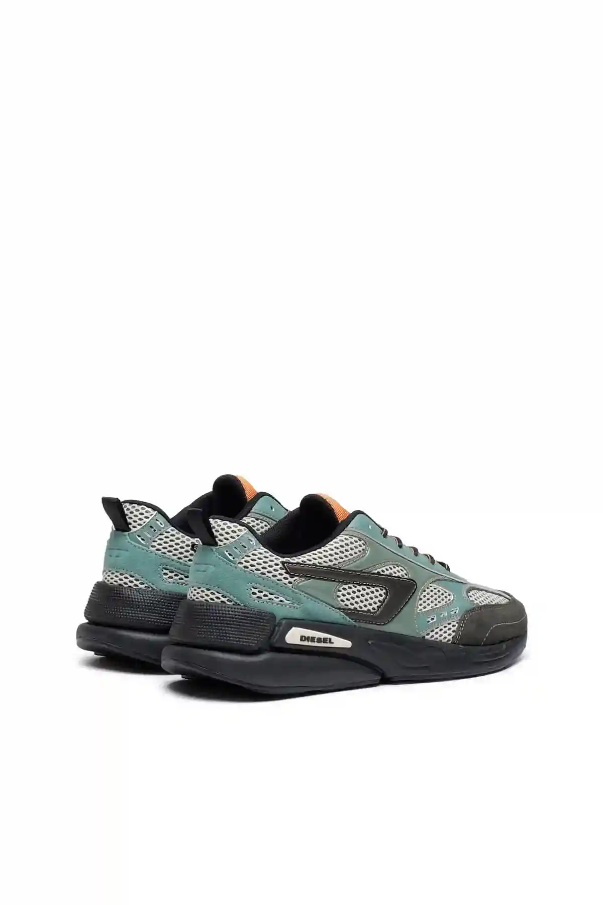 Green S-Serendipity Sport-Mesh and suede sneakers with patent overlays