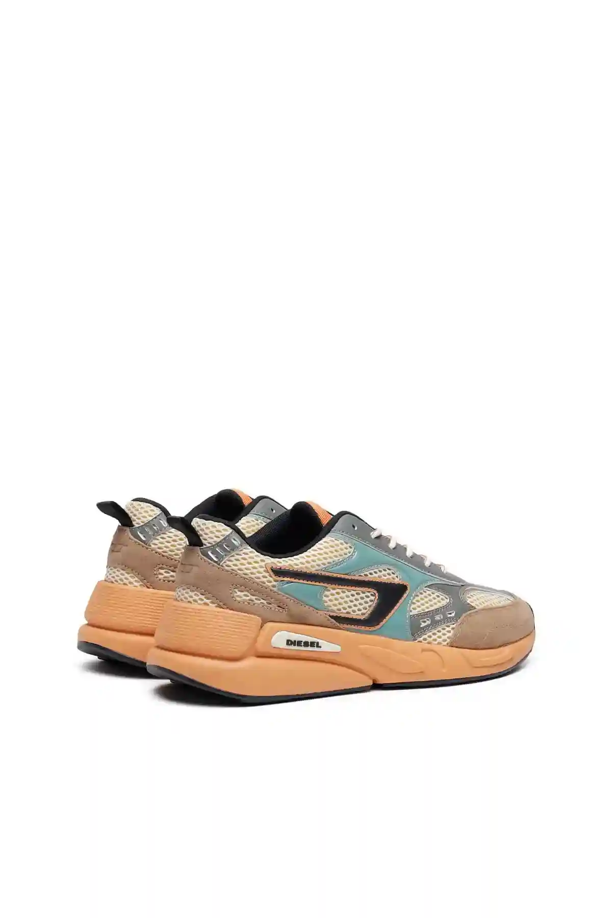 Yellow S-Serendipity Sport-Mesh and suede sneakers with patent overlays