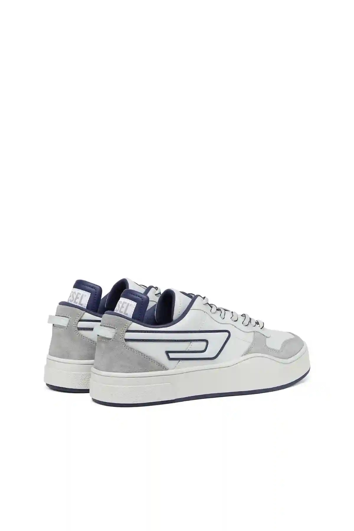 Grey and Blue S-Ukiyo Low X-Sneakers in leather and suede