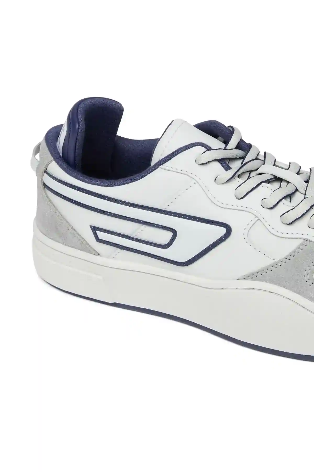 Grey and Blue S-Ukiyo Low X-Sneakers in leather and suede