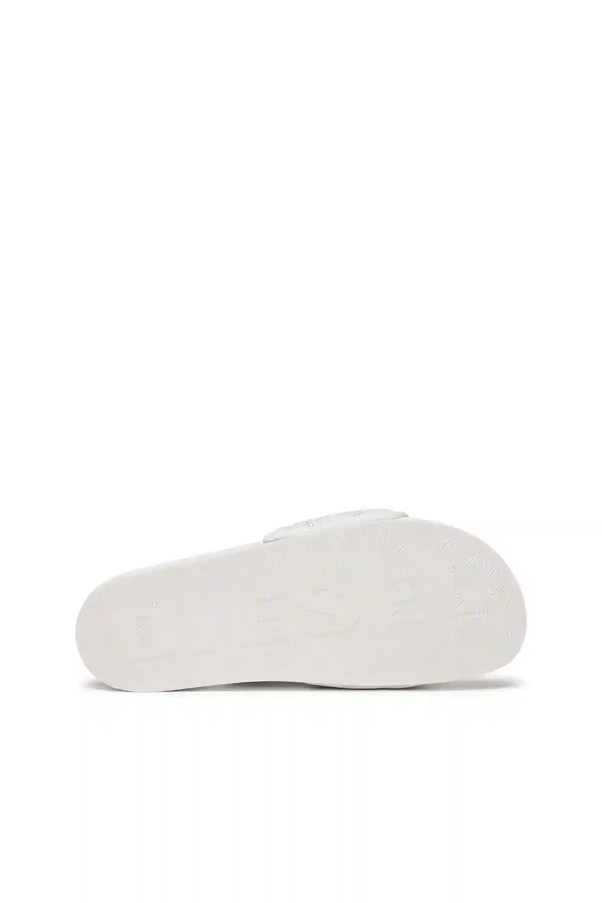 White Sa-Mayemi Puf X-Pool slides with cracked leather band