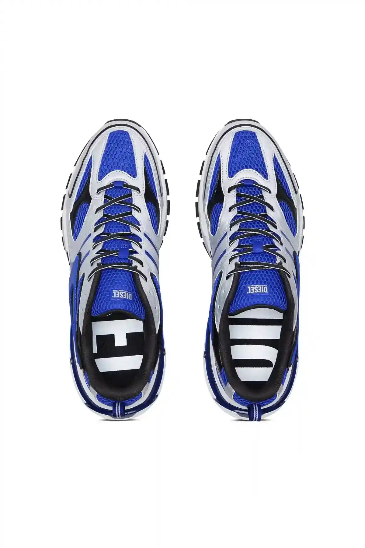 Blue and White S-Serendipity Pro-X1-Mesh sneakers with embossed