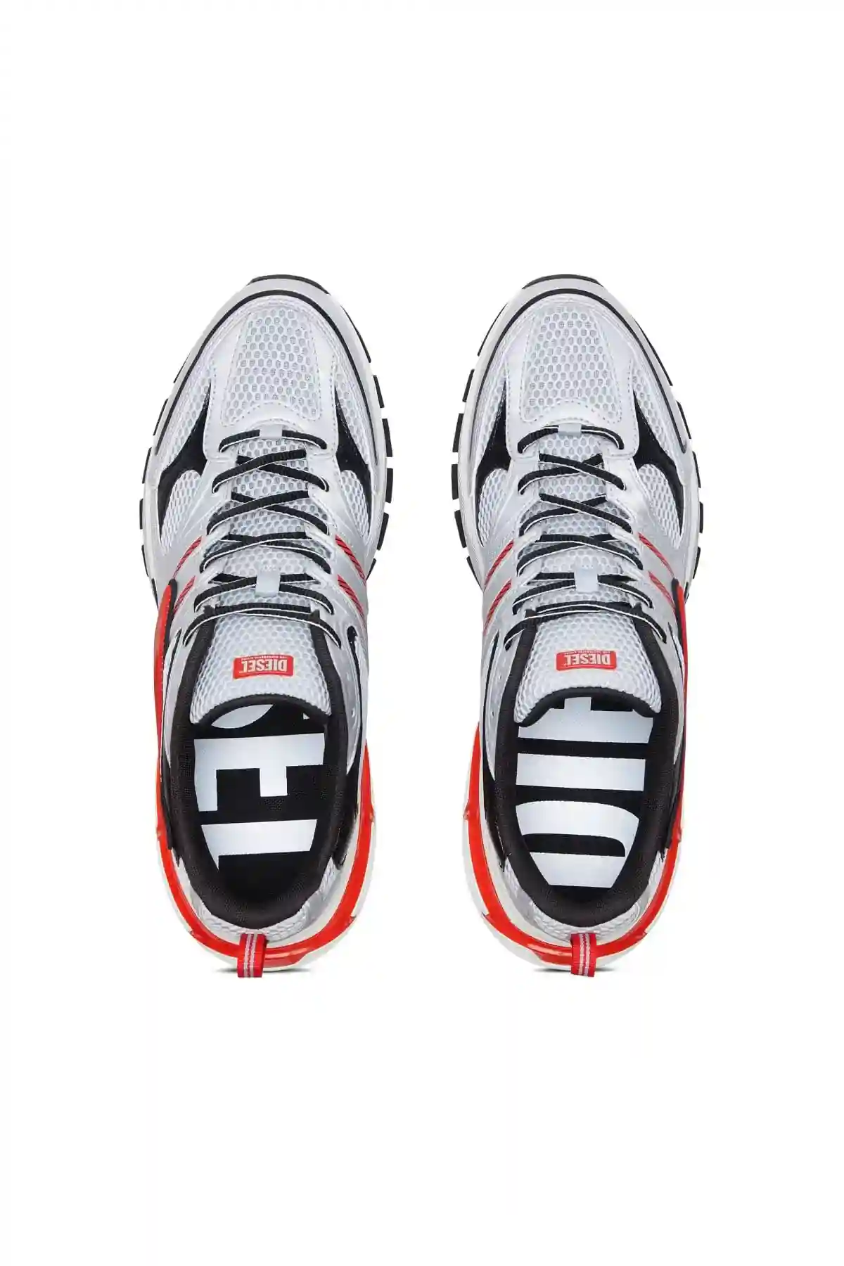Red and White S-Serendipity Pro-X1-Mesh sneakers with embossed overlays