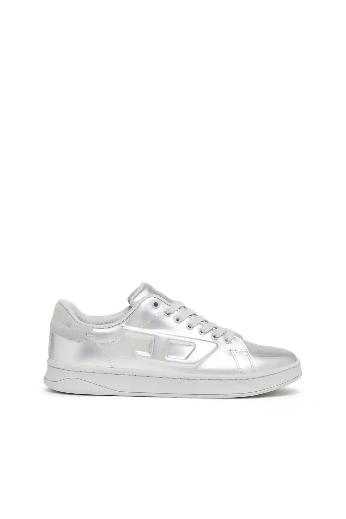 Silver S-Athene Low-Metallic sneakers with embossed D logo