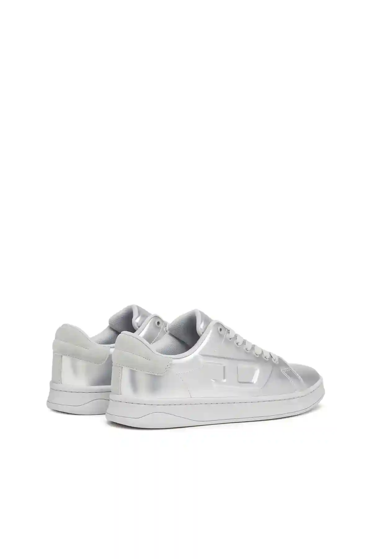 Silver S-Athene Low-Metallic sneakers with embossed D logo