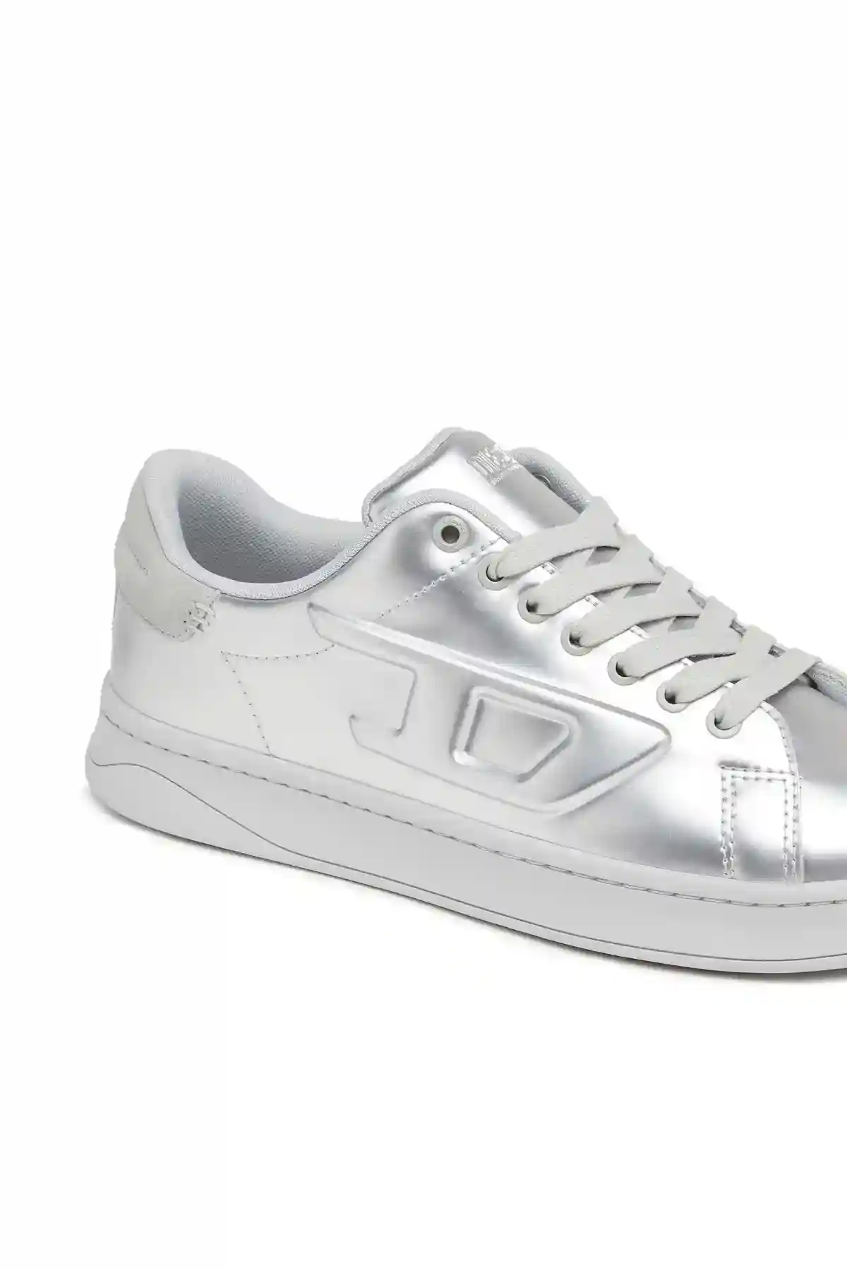 Silver S-Athene Low-Metallic sneakers with embossed D logo