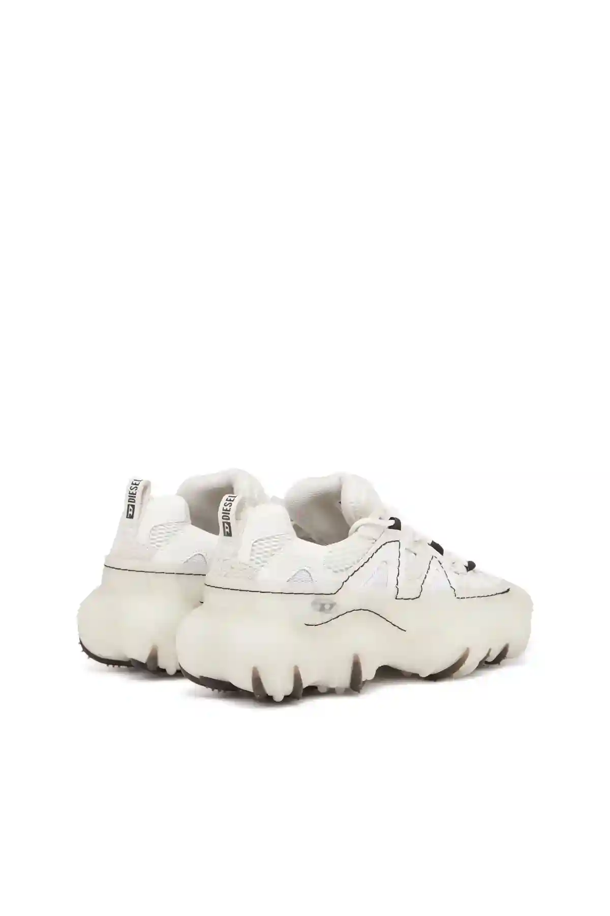 White S-Prototype P1-Low-top sneakers with rubber overlay