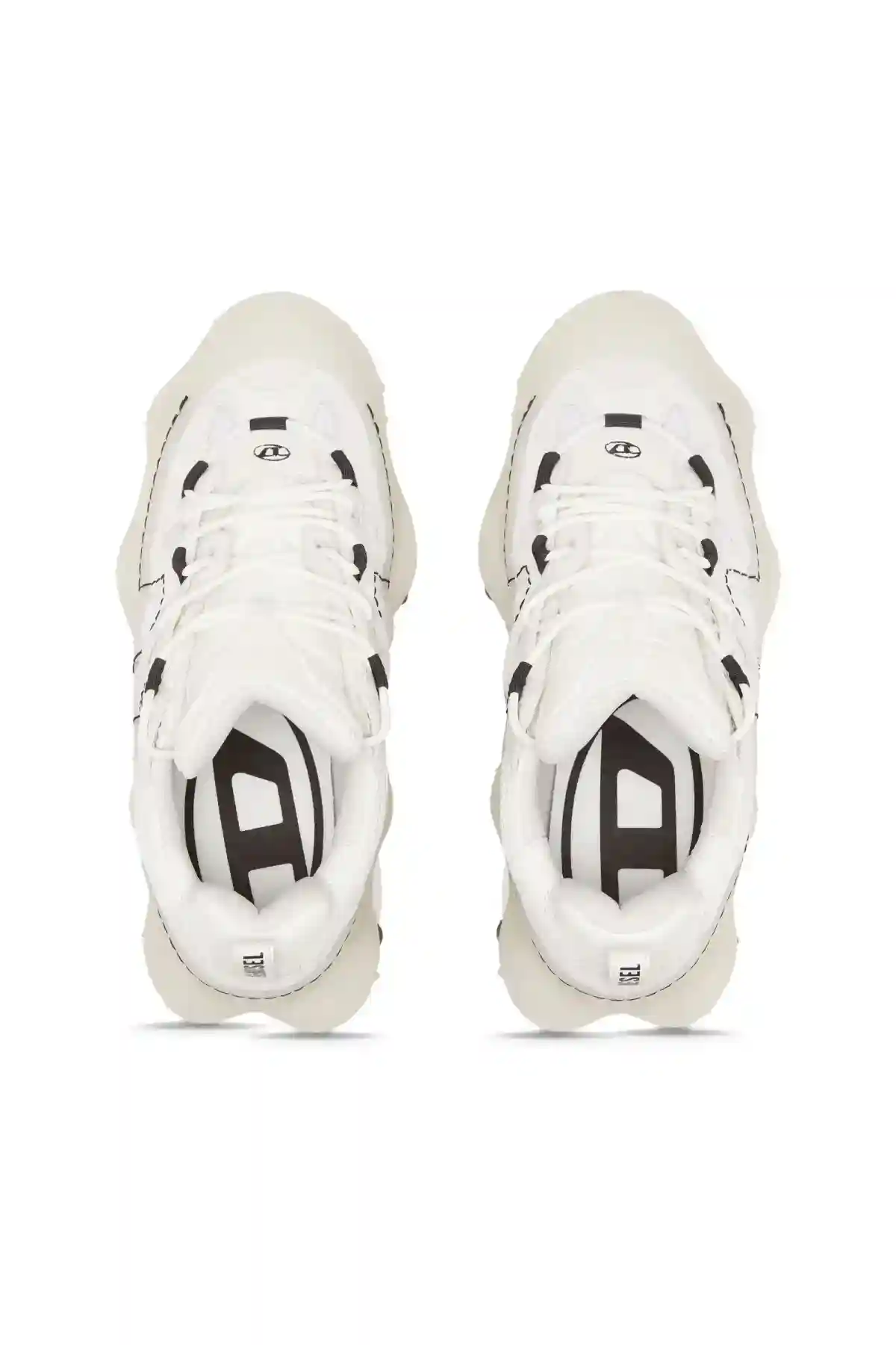 White S-Prototype P1-Low-top sneakers with rubber overlay