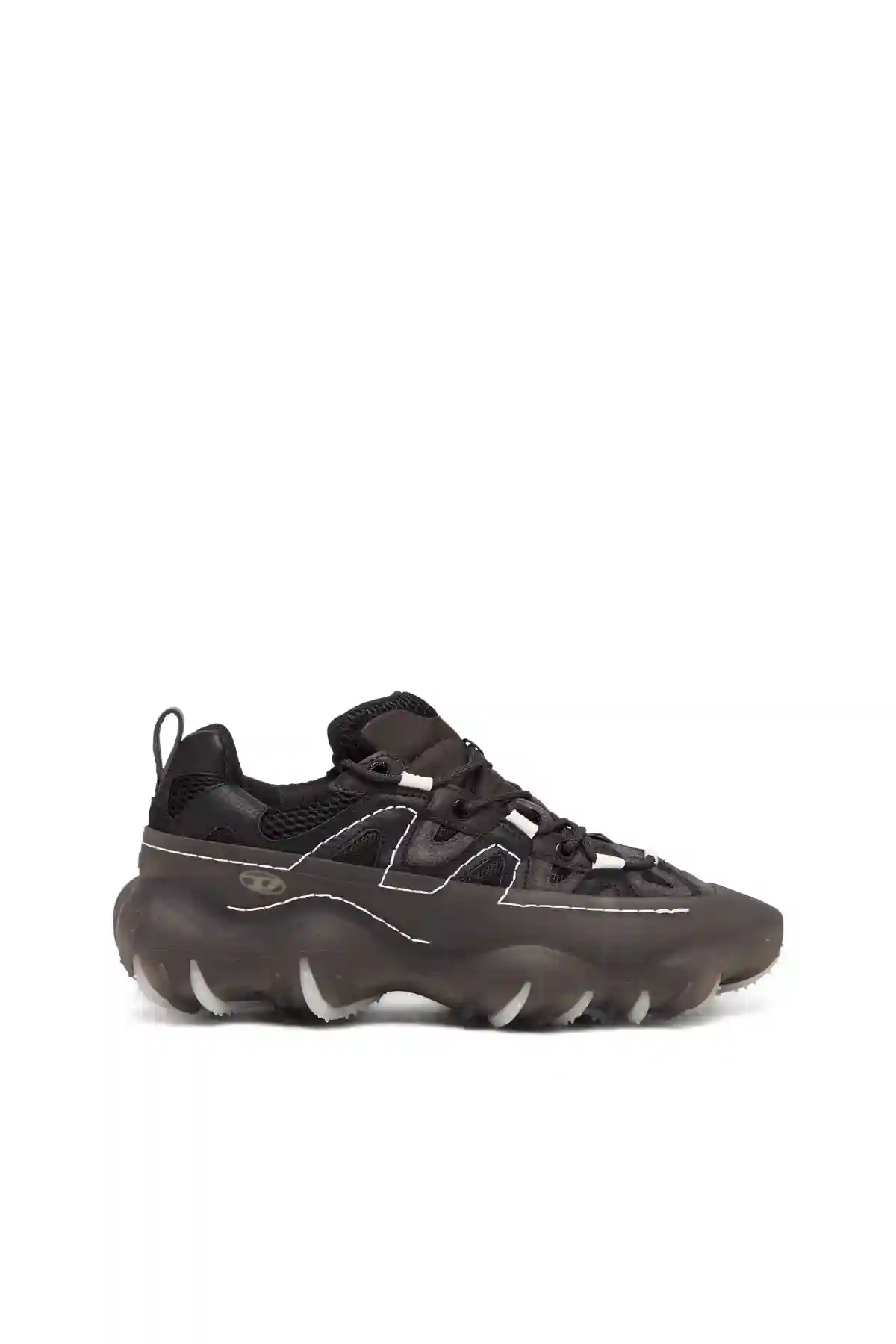Black S-Prototype P1-Low-top sneakers with rubber overlay
