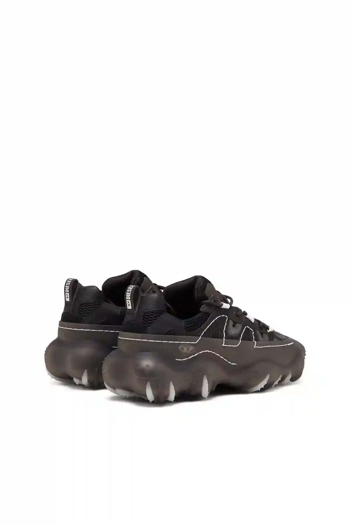 Black S-Prototype P1-Low-top sneakers with rubber overlay