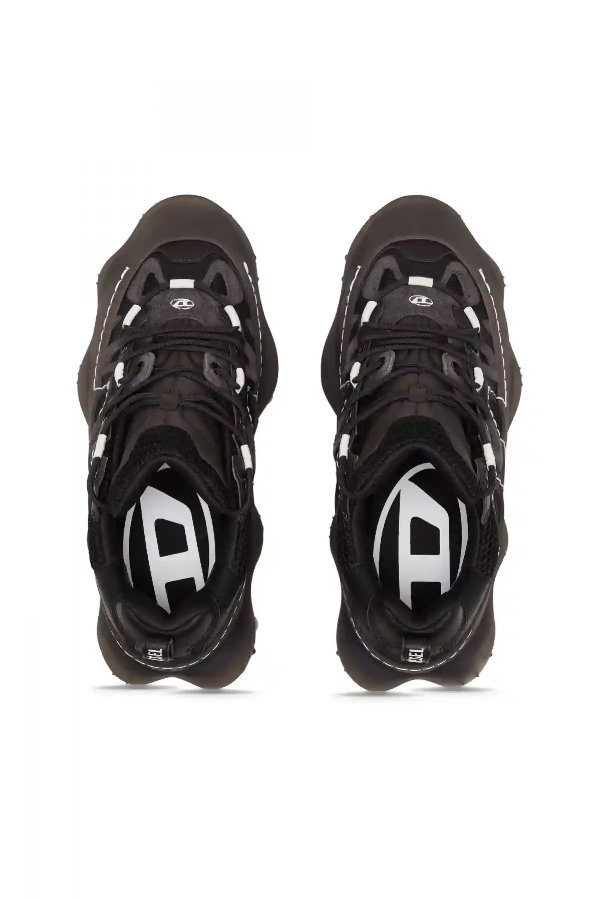 Black S-Prototype P1-Low-top sneakers with rubber overlay