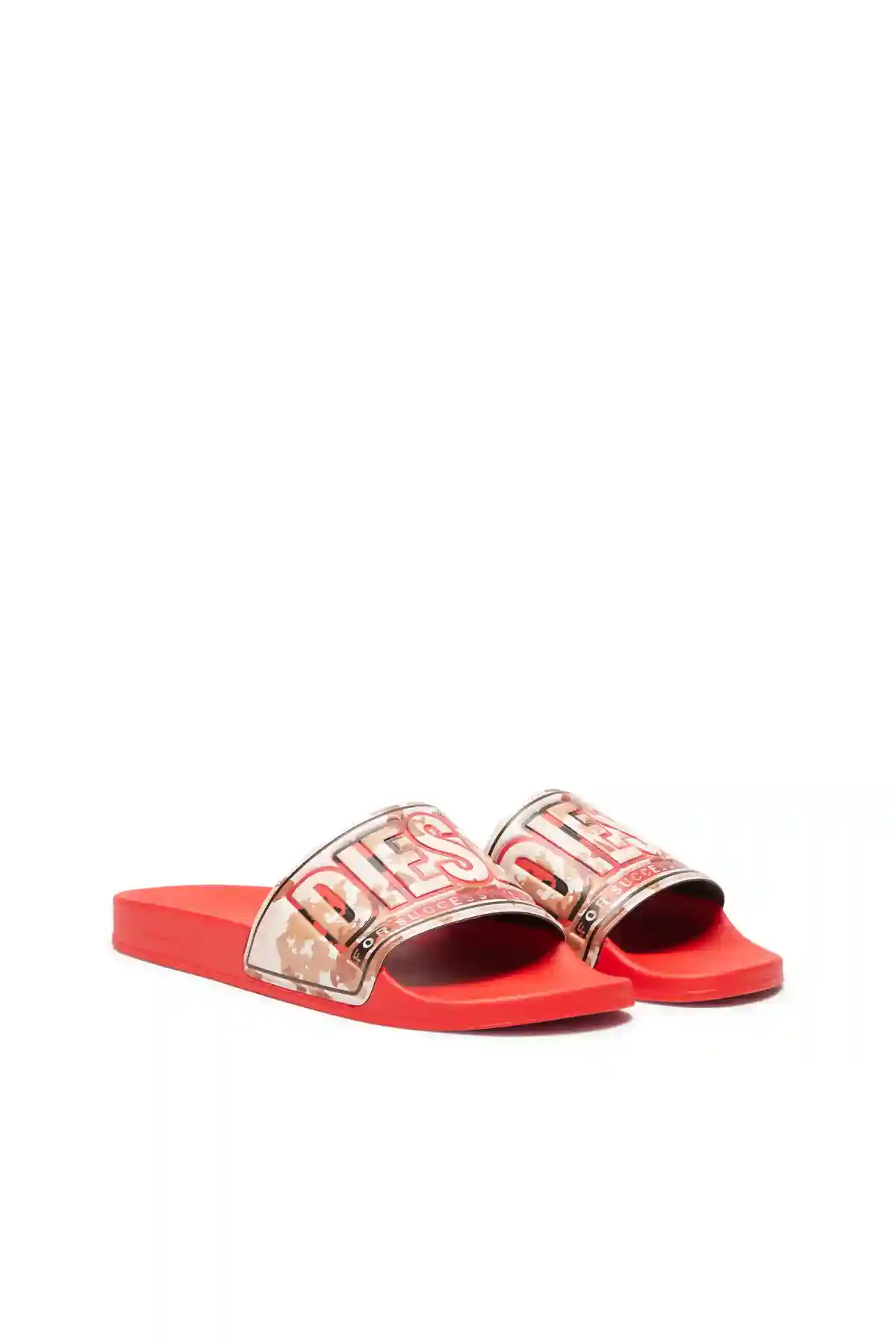 Red Sa-Mayemi CC X-Pool slides with camouflage band